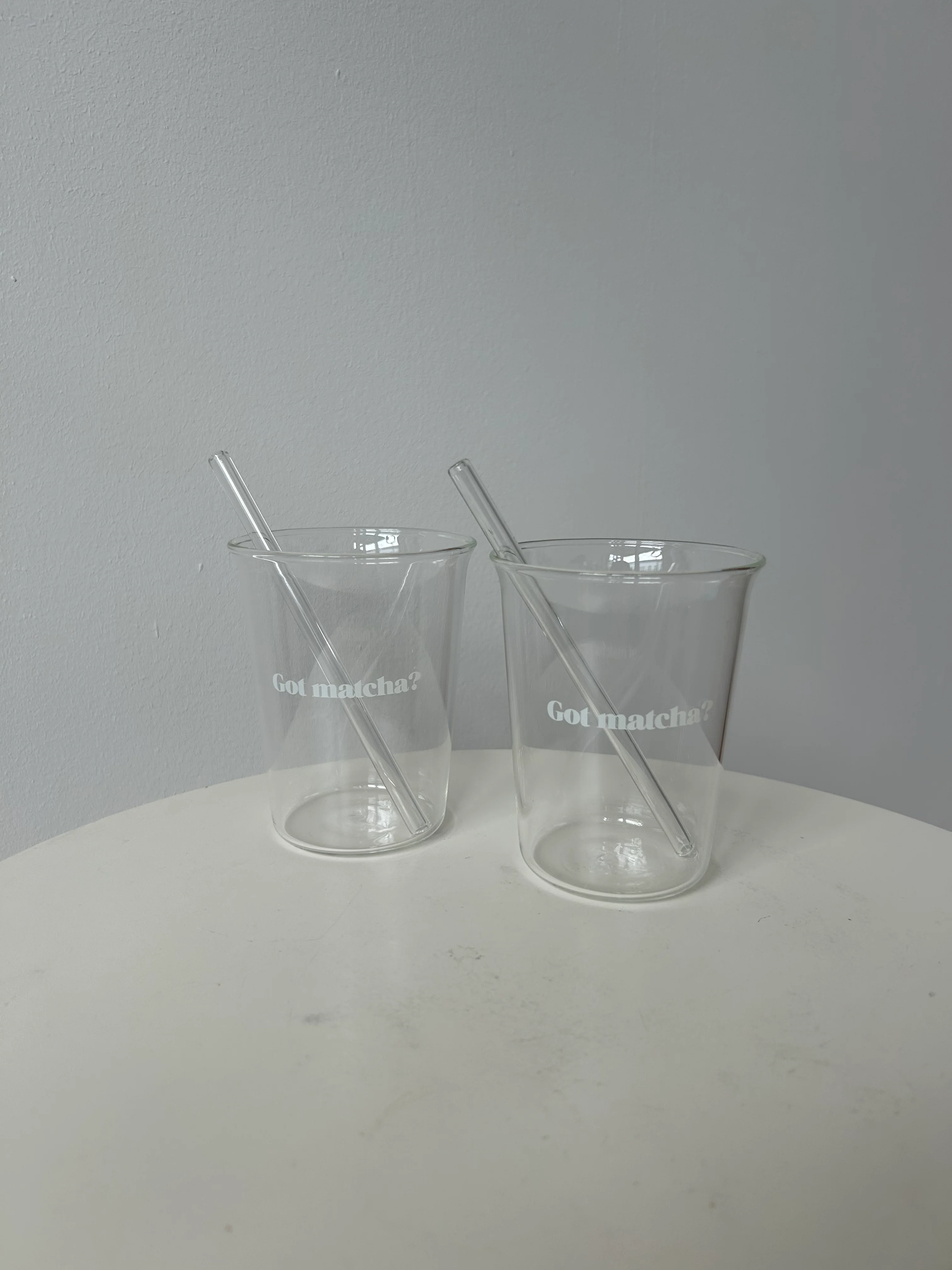 Matcha Gläser Set mit Glas Strohhalmen – "Got Matcha?" Aufdruck - Image 4